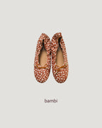 ribbon faux suede flat shoes