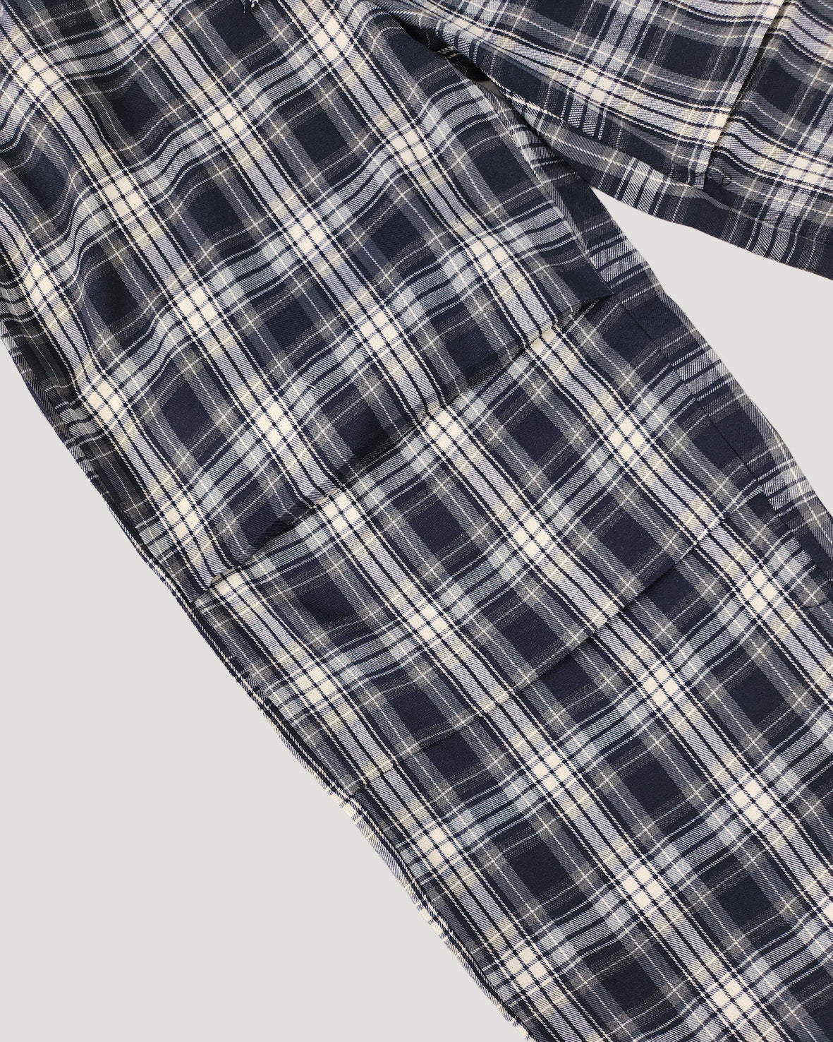check draped wide pants