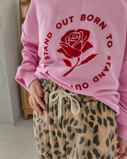 rose motif sweatshirt