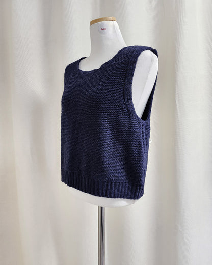 back ribbon knit vest