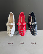 studs mary jane flat shoes
