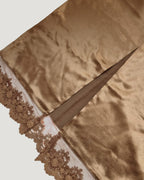 satin lace point long skirt
