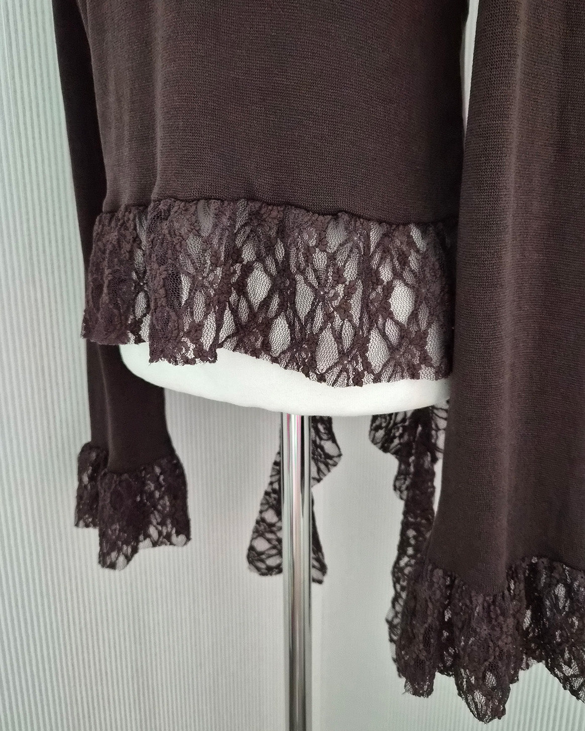 frill lace flare cardigan