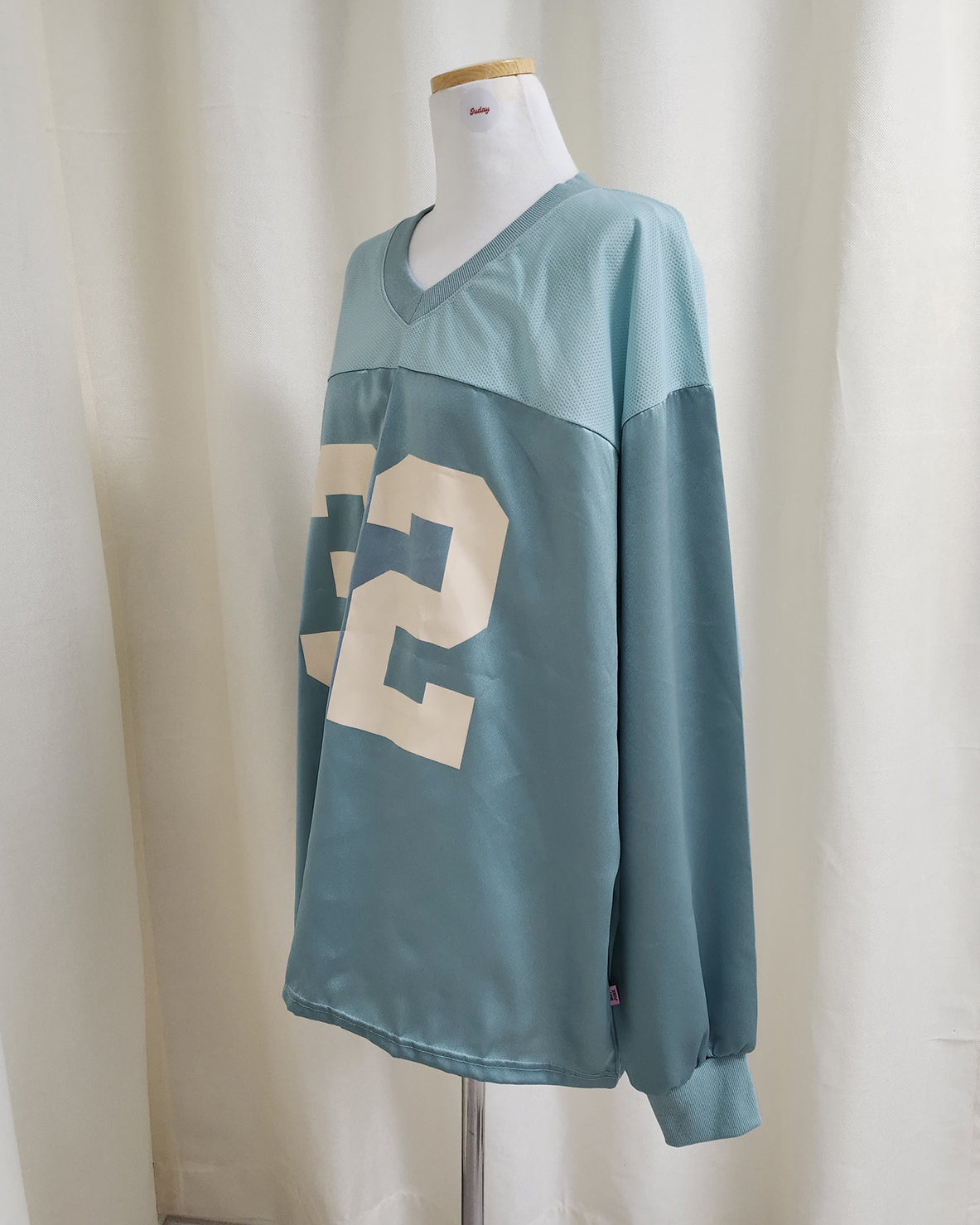 satin mesh uniform long sleeve T