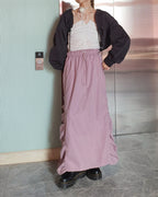shirring bolero hood nylon blouson