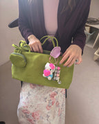 faux suede square shoulder bag