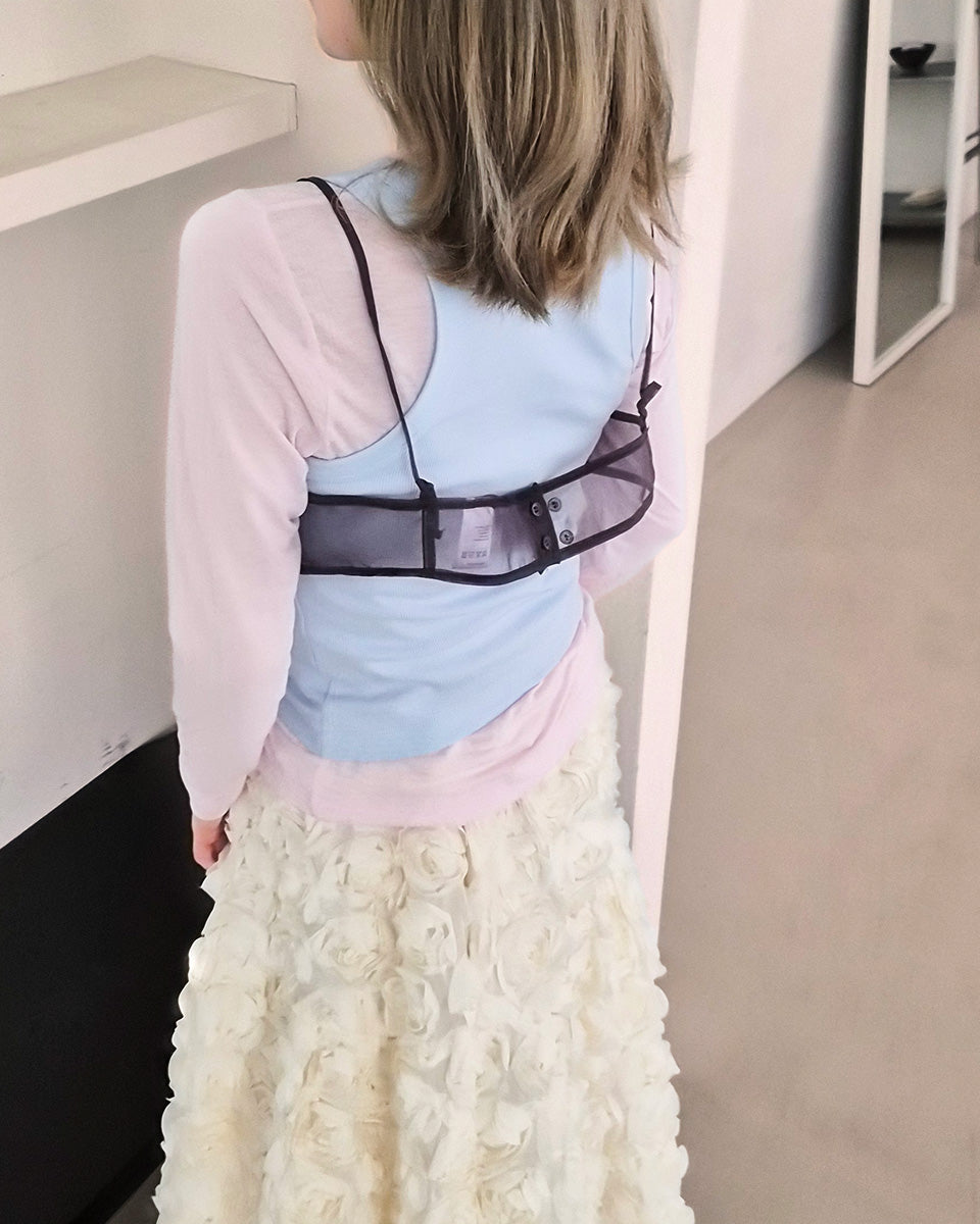sheer short bustier