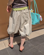 sweat nylon switch balloon half pants