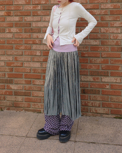 metallic accordion pleated skirt