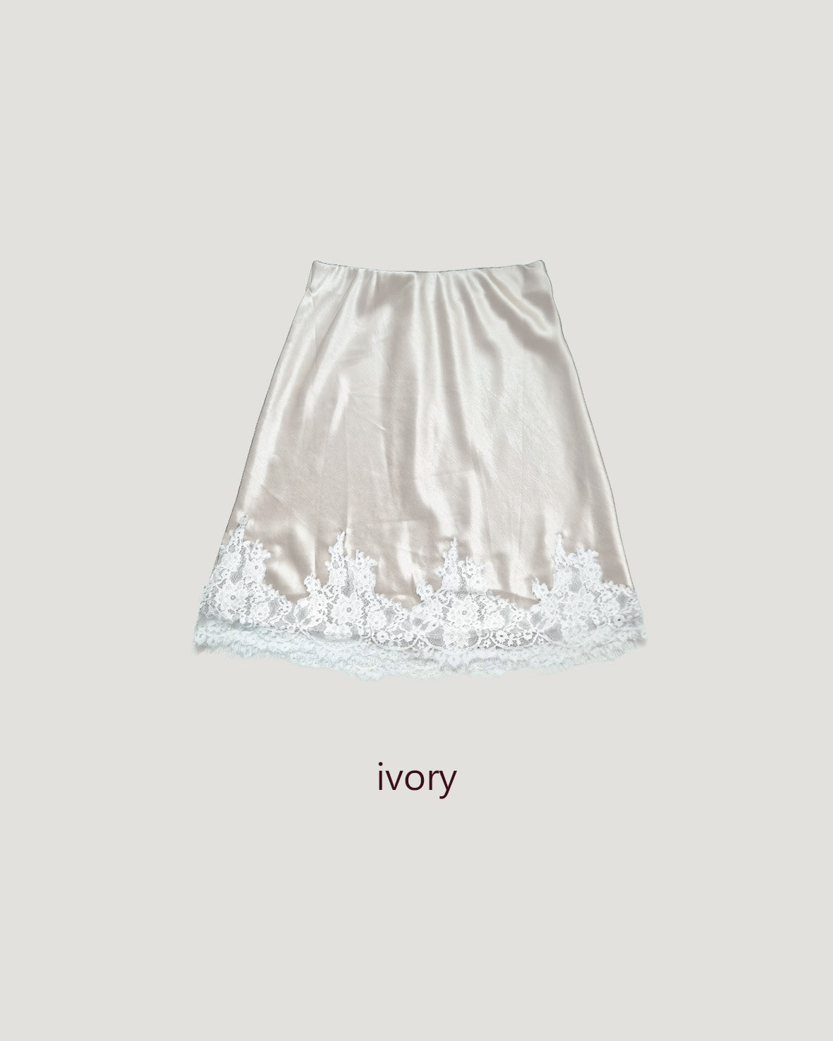 satin hem lace mini skirt