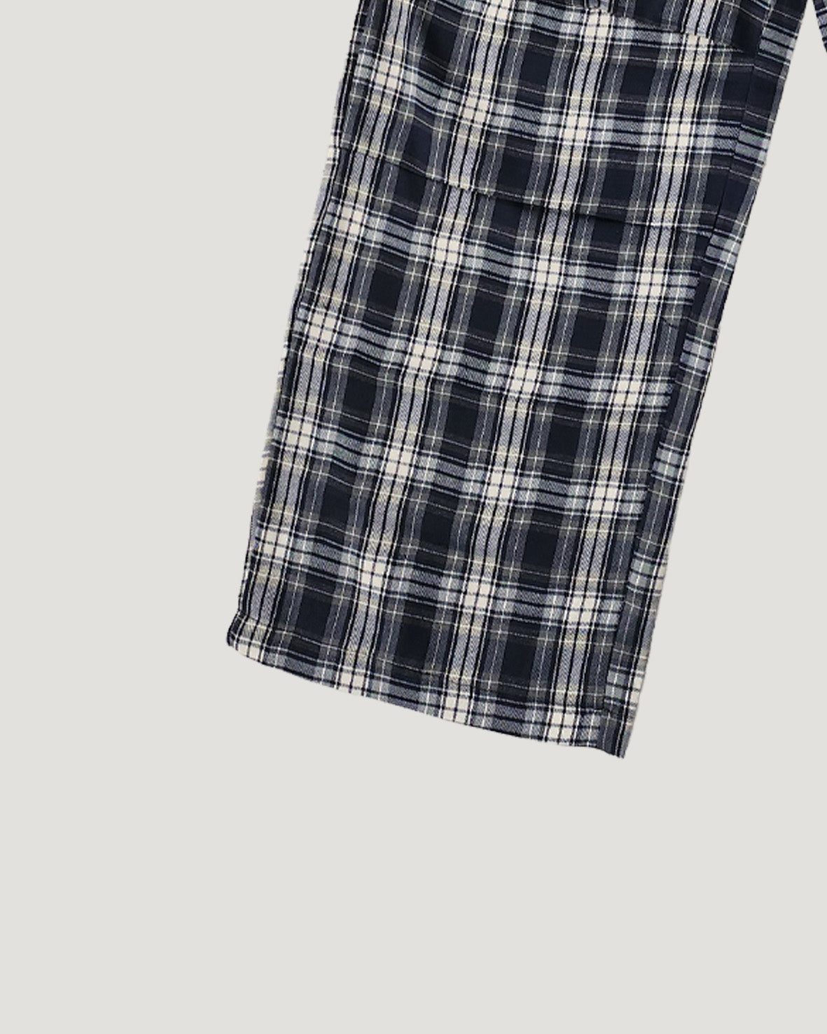 check draped wide pants