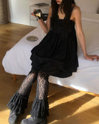 lace hem frill pants