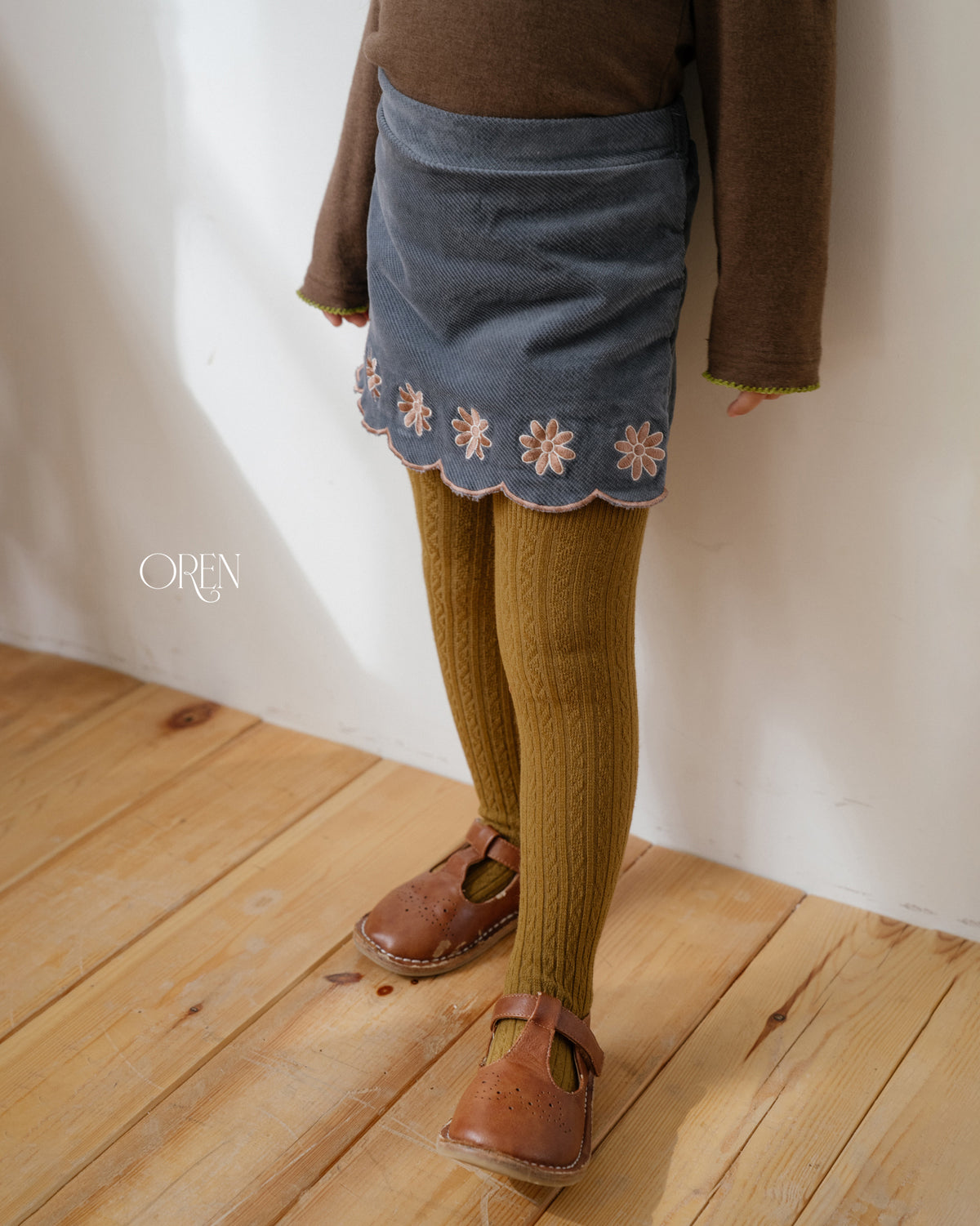 【OREN】bella embroidered culotte pants