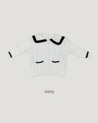 sailor collar oversize knit cardigan