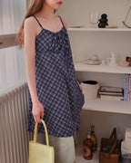 check camisole mini dress