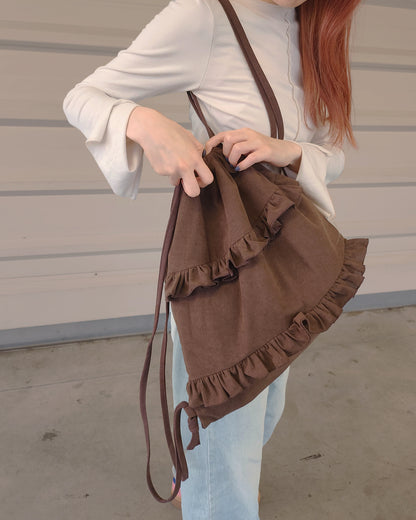 corduroy frill knapsack