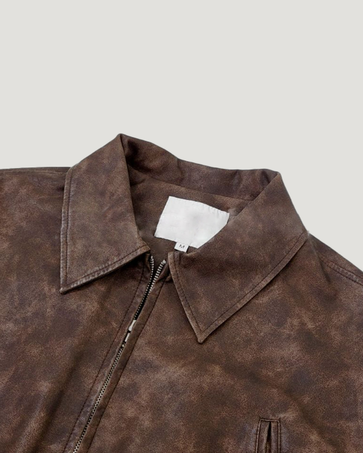 vintage like faux leather blouson