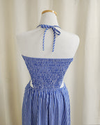cut out stripe long dress