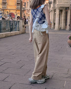 check draped shirring top