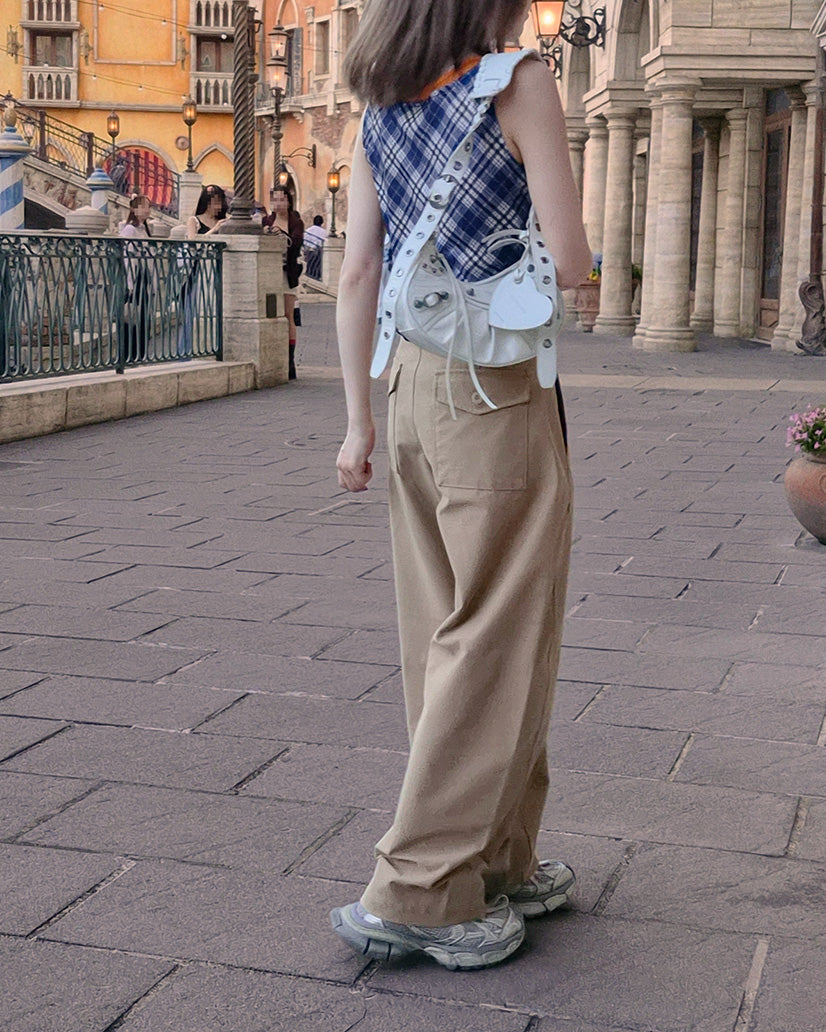check draped shirring top