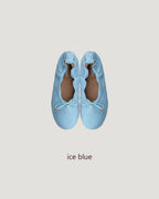 ribbon faux suede flat shoes