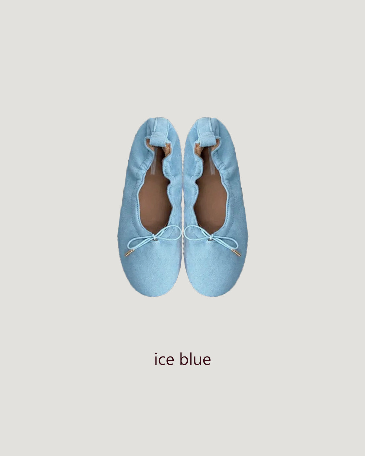 ribbon faux suede flat shoes