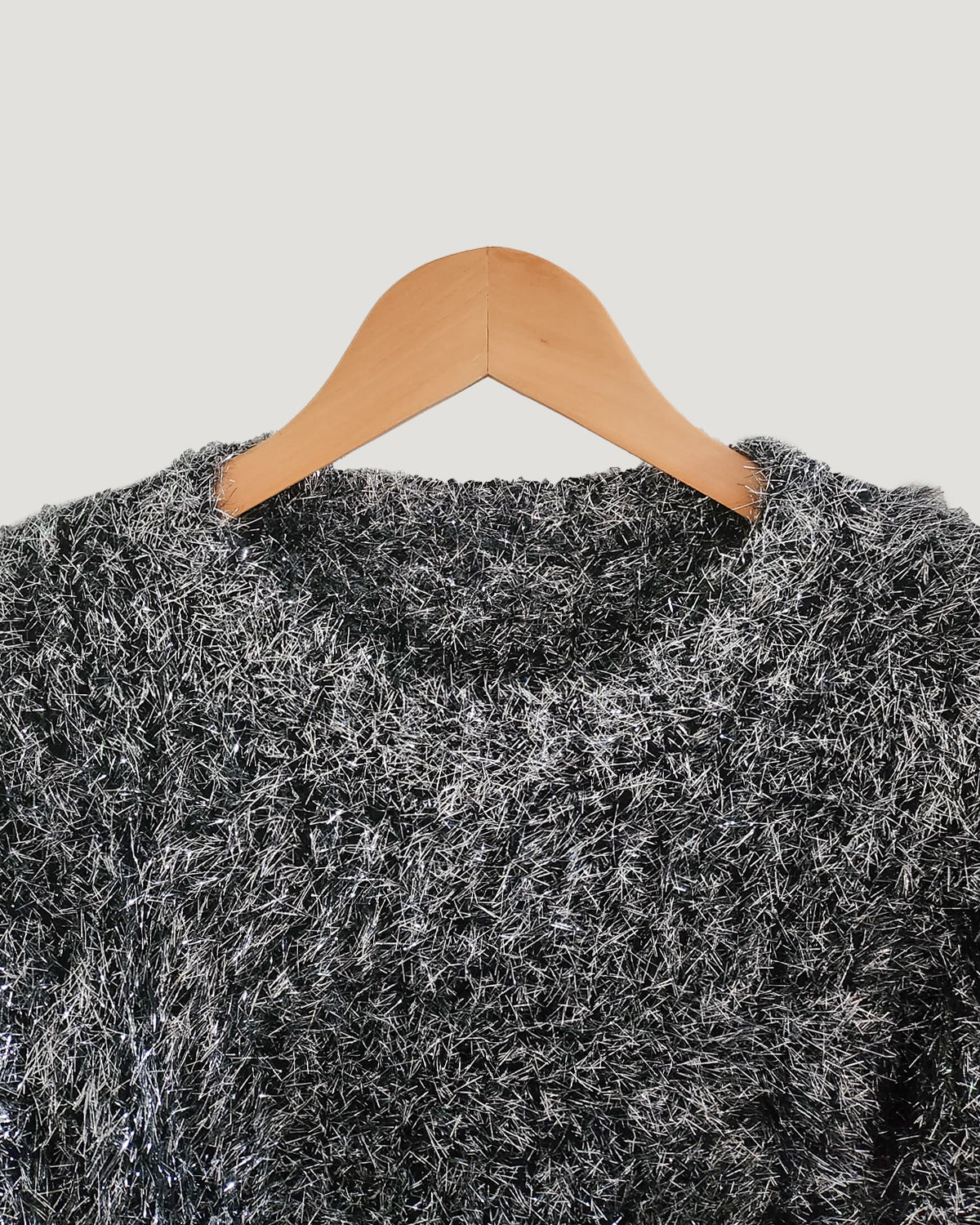 glossy shaggy short knit