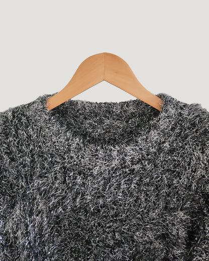 glossy shaggy short knit