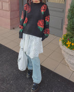 rose knit pullover