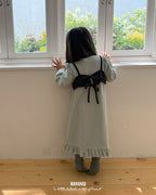 【BANANAJ】lettering waffle dress