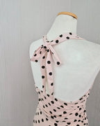 polka dot halter neck bustier