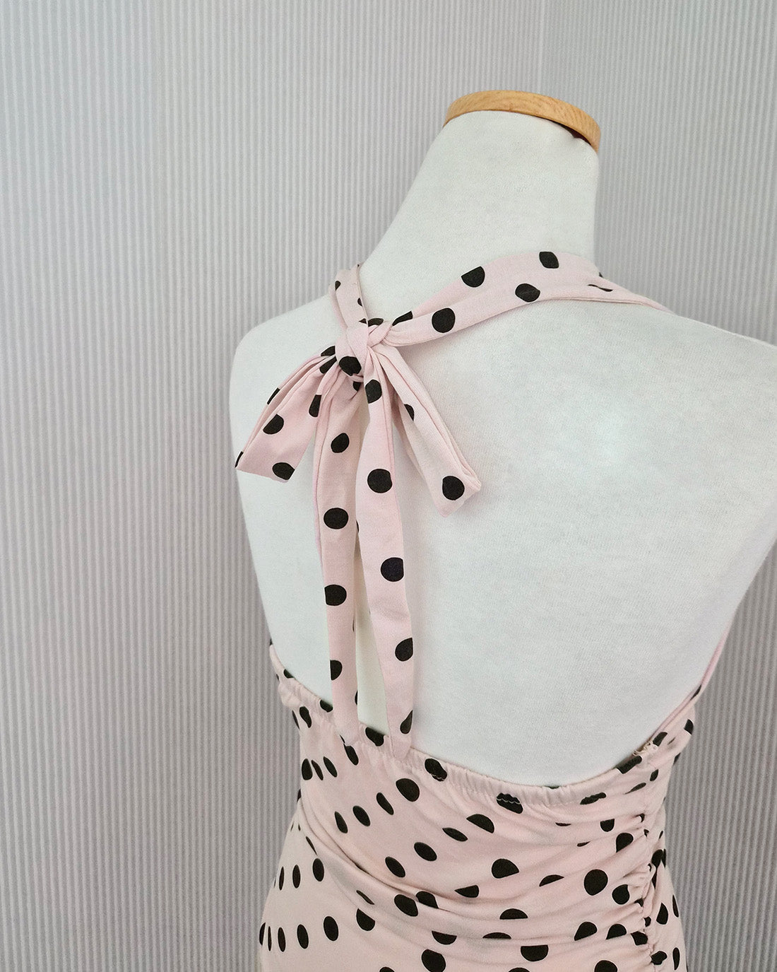 polka dot halter neck bustier