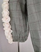 glen check frill jacket