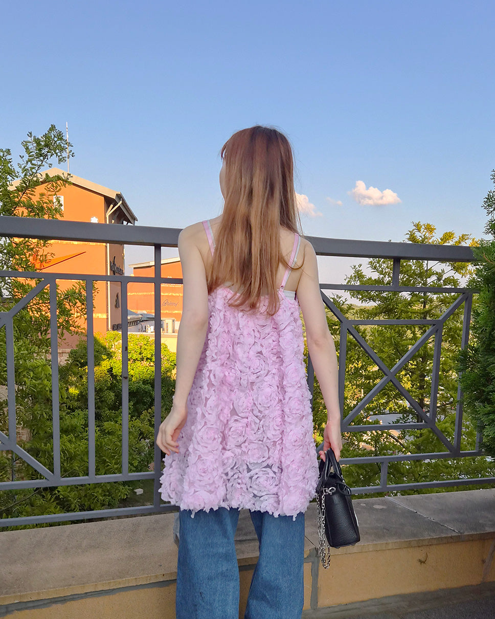 rose motif volume tunic