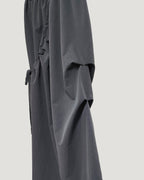 unbalanced shirring ribbon skirt