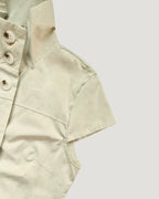 stand collar button point shirt