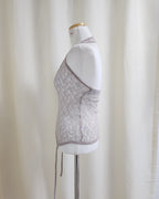 lace sheer halter neck bustier