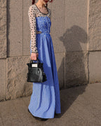 cut out stripe long dress