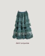 tiered volume frill tulle skirt