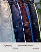 track satin bermuda pants