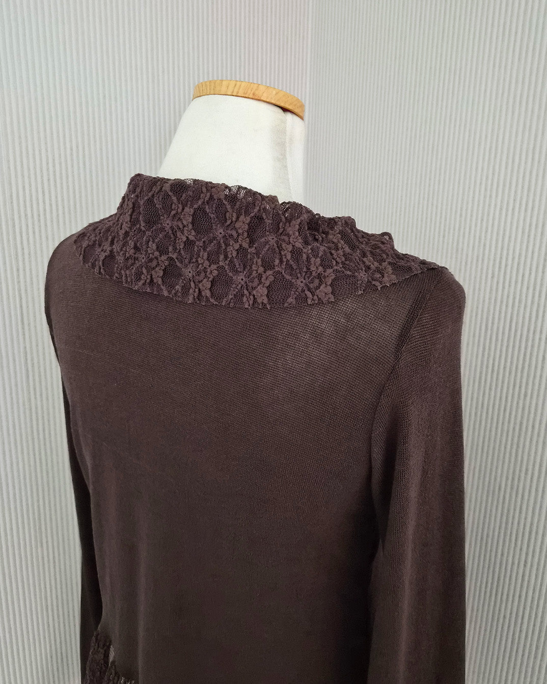 frill lace flare cardigan