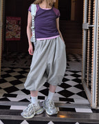 sweat nylon switch balloon half pants