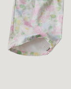 flower cotton tuck wide pants