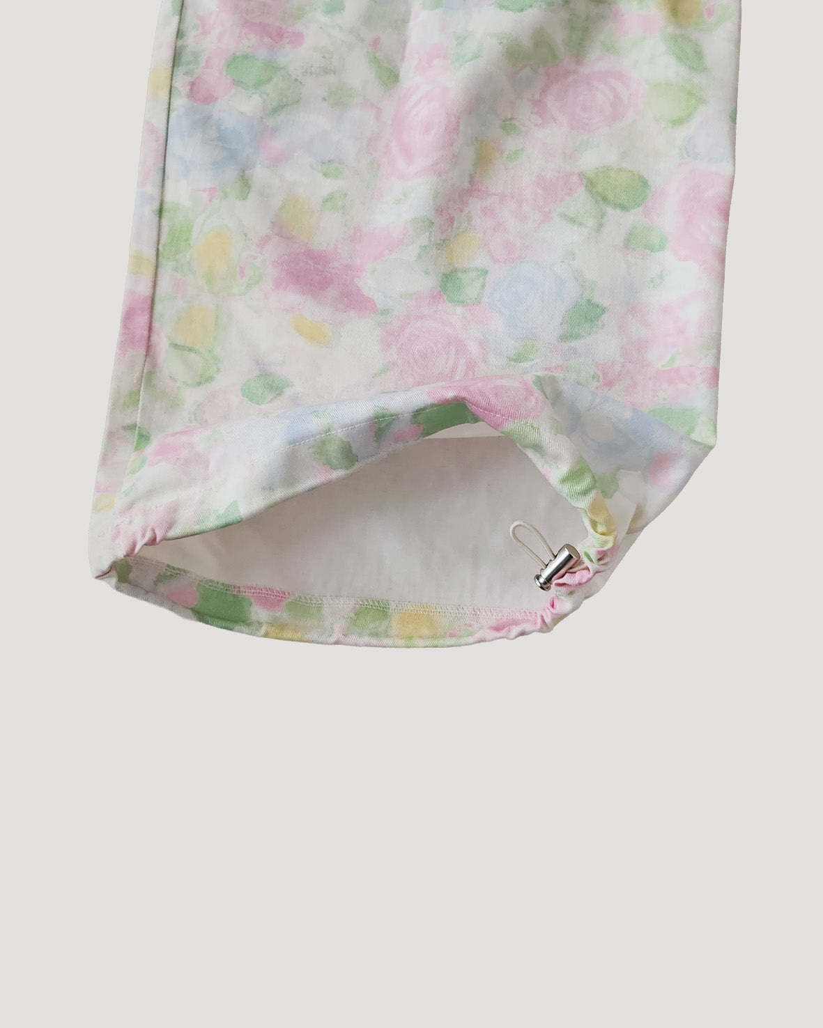 flower cotton tuck wide pants