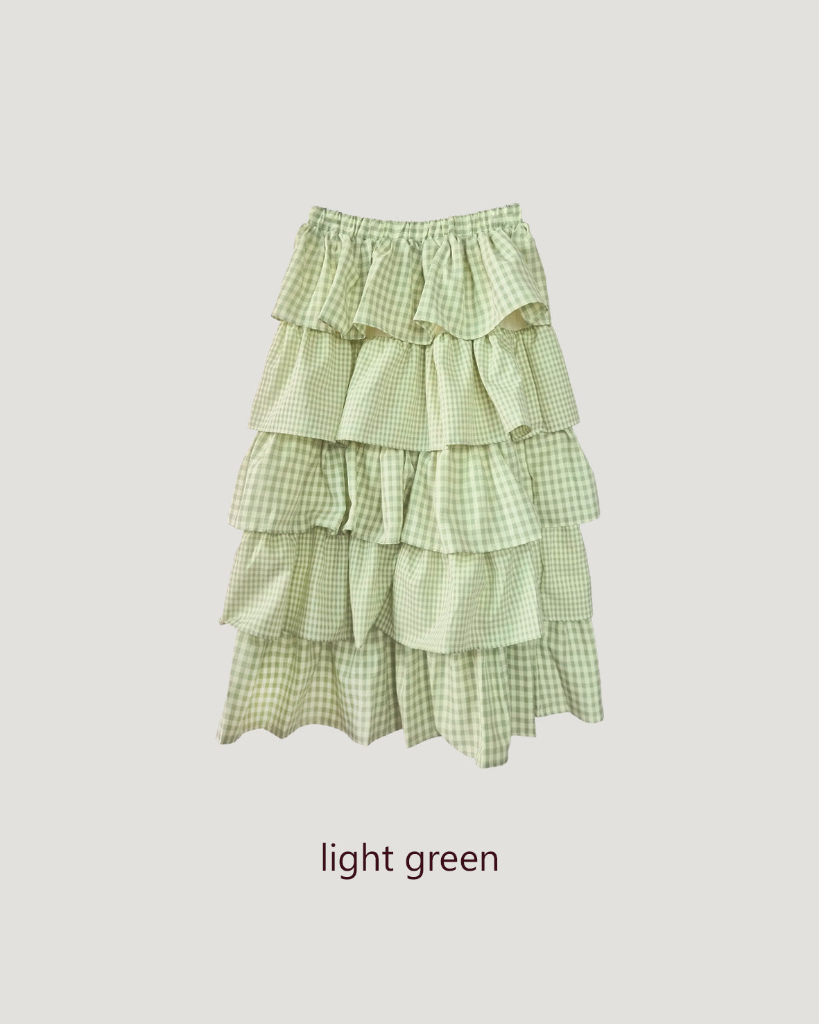 gingham check tiered skirt