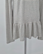 stripe hem frill food T
