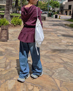 stripe hem frill food T