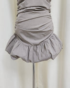 shirring balloon mini dress