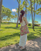 leopard ribbon pattern tote bag