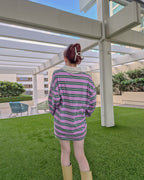 multi stripe rugby shirt